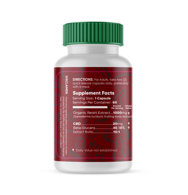 Medlife Reishi and CBD 600mg - 60 Capsules - Image 2