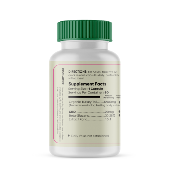 Medlife Turkey Tail and CBD 600mg - 60 Capsules - Image 2