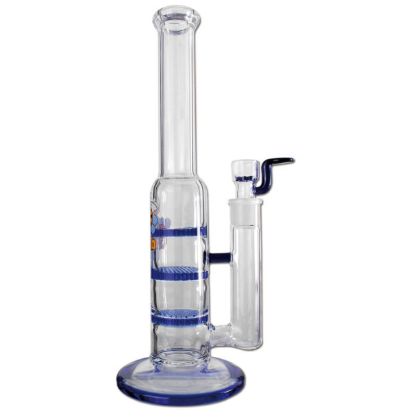 Bong Black Leaf Glass Triple Honeycomb Percolator