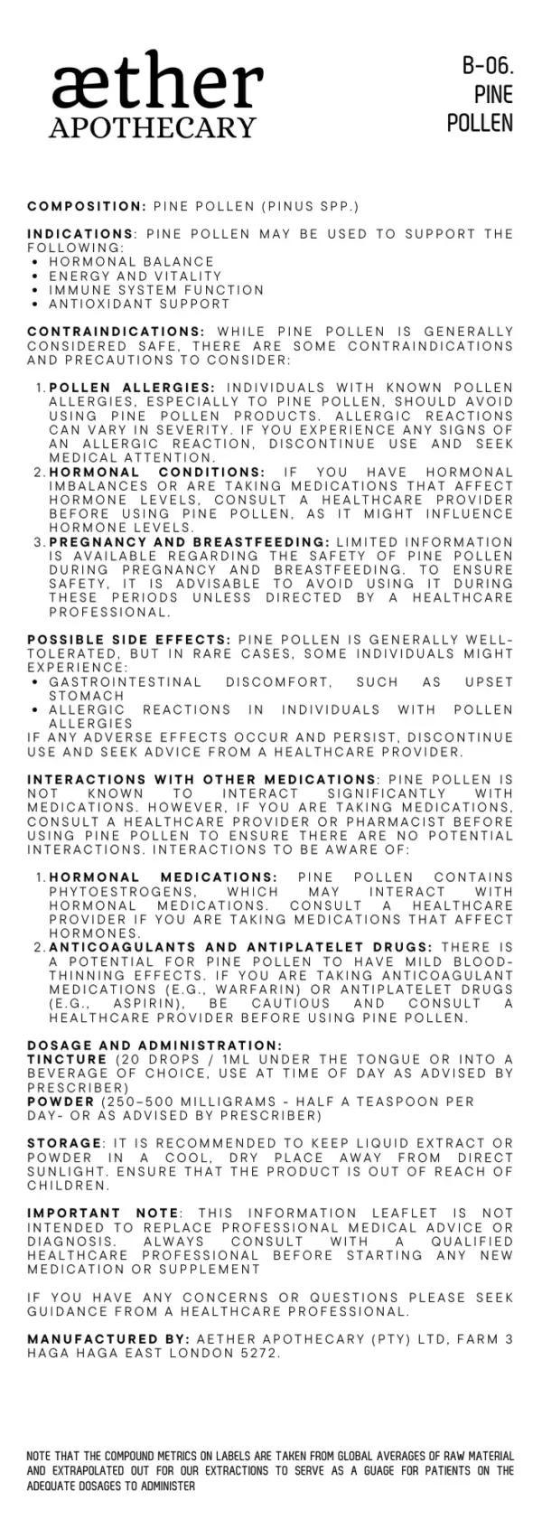 Aether Pine Pollen Liquid Extract 30ml - Image 2