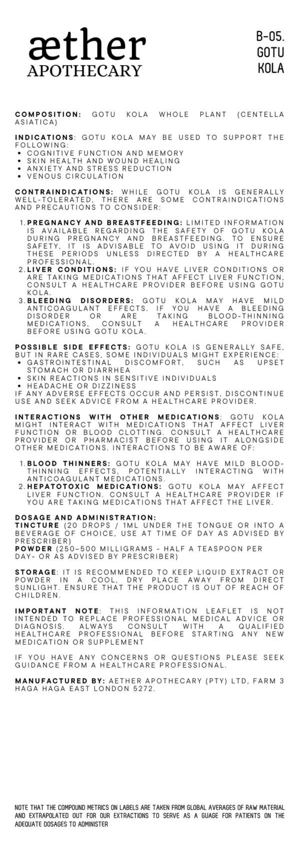 Aether Gotu Kola Powder 48g - Image 2
