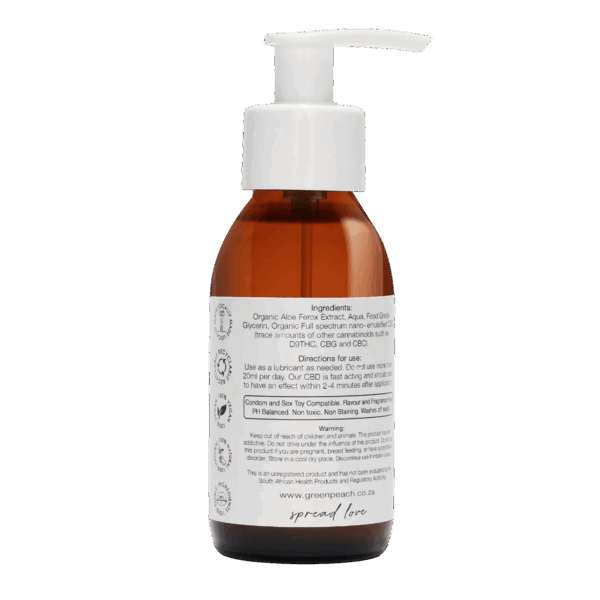 Green Peach Essensually Wild CBD Water Based Lube 50ml - Image 2