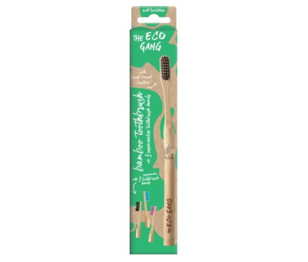 The Eco Gang Toothbrush Adult Bamboo   3 Replaceable Heads