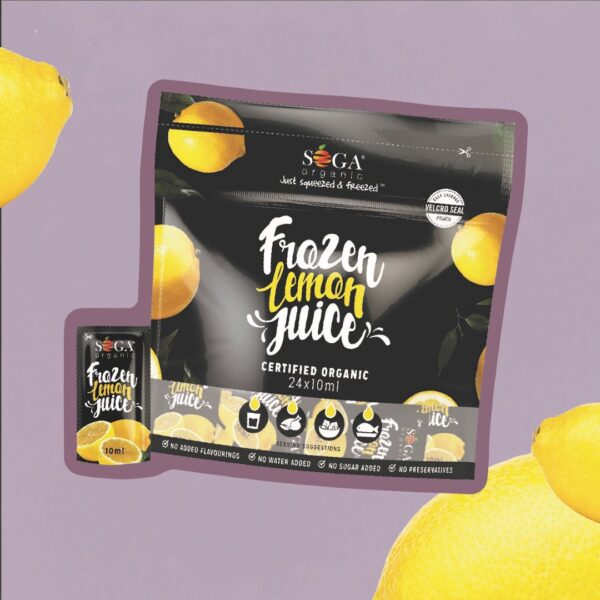 SOGA Organic Frozen Lemon Juice Pouch -24x10ml