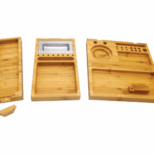 RAW Bamboo Rolling Tray Triple Flip