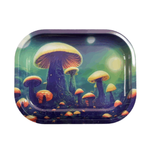 Tray Creative Pattern Mushrooms Blue Green 18x14cm